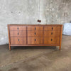 Mid Century Modern Walnut & Brass Dresser by John Stuart for Mount Airy Furniture
