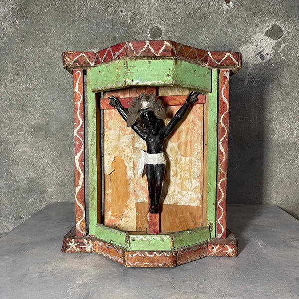 Antique Hand Made "Cristo Negro" Made in Mexico