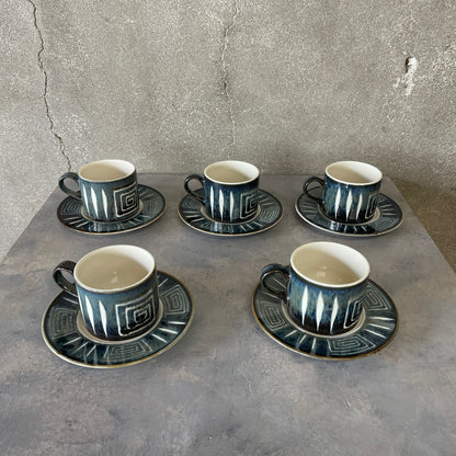 Mid Century Modern Mikasa Tea Cups/Saucer Set
