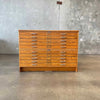Mayline Vintage Oak Art Flat File Two Stack Cabinet C. 1960's