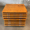 Mayline Vintage Oak Art Flat File Two Stack Cabinet C. 1960's
