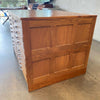 Mayline Vintage Oak Art Flat File Two Stack Cabinet C. 1960's