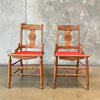 Set of 2 Antique Carved Dining Chairs