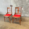 Set of 2 Antique Carved Dining Chairs
