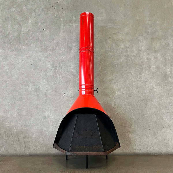 Vintage MCM Porcelain Enamel Finish Majestic "Firehood" Fireplace