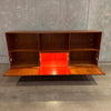 Danish Teak Sideboard With Lighted Bar Cabinet