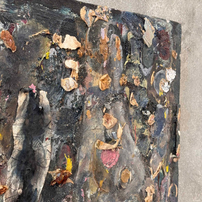 80's Mixed Media Painting on Metal Door By Michael Lauderchach