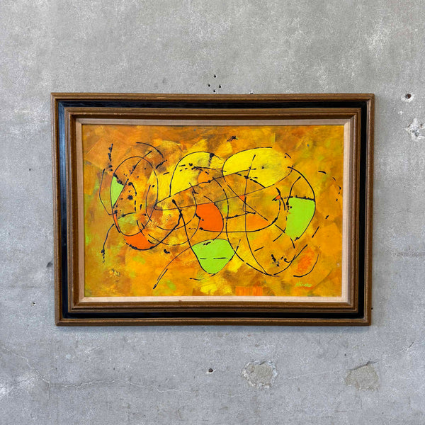 Signed Mid Century Oil On Canvas