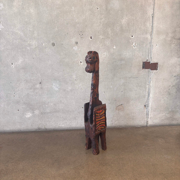 Vintage Witco Wood Carved Giraffe Magazine Holder