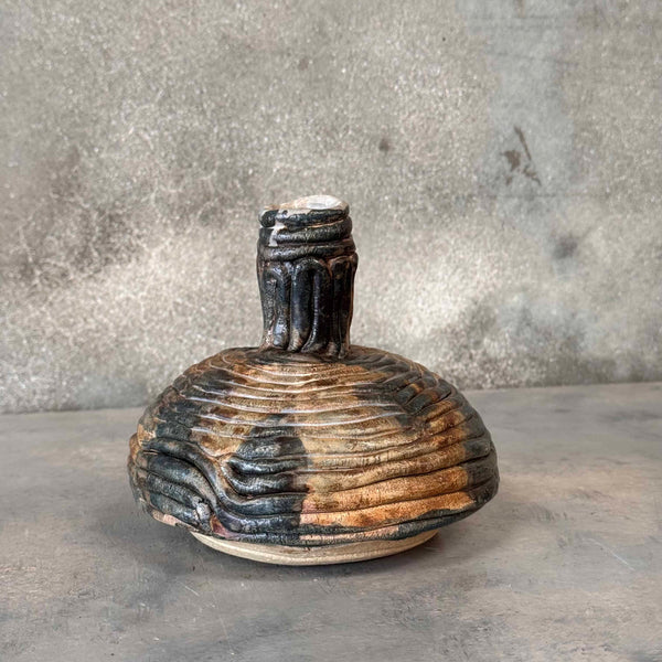 Green & Tan Glaze Coil Pot - Not Water Tight