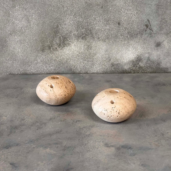 Travertine Candle Holders Fratelli Manelli Style