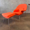 Knoll "Womb" Chair & Ottoman Reproduction In Tangerine Fabric - HOLD