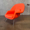 Knoll "Womb" Chair & Ottoman Reproduction In Tangerine Fabric - HOLD