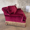 Ralph Lauren Burgundy Velvet Sofa With Down Filled Cushions