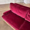 Ralph Lauren Burgundy Velvet Sofa With Down Filled Cushions