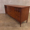 Vintage Mid Century Modern Perspecta Walnut Dresser With Nine Drawers