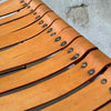 Pair of Mid Century Wrought Iron Leather Sling Lounge Chairs