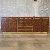 Vintage French Brass & Burl Credenza - Laminate