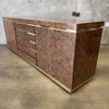 Vintage French Brass & Burl Credenza - Laminate
