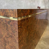 Vintage French Brass & Burl Credenza - Laminate