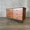 Mid Century 6 Drawer Solid Wood Dresser C. 1950's