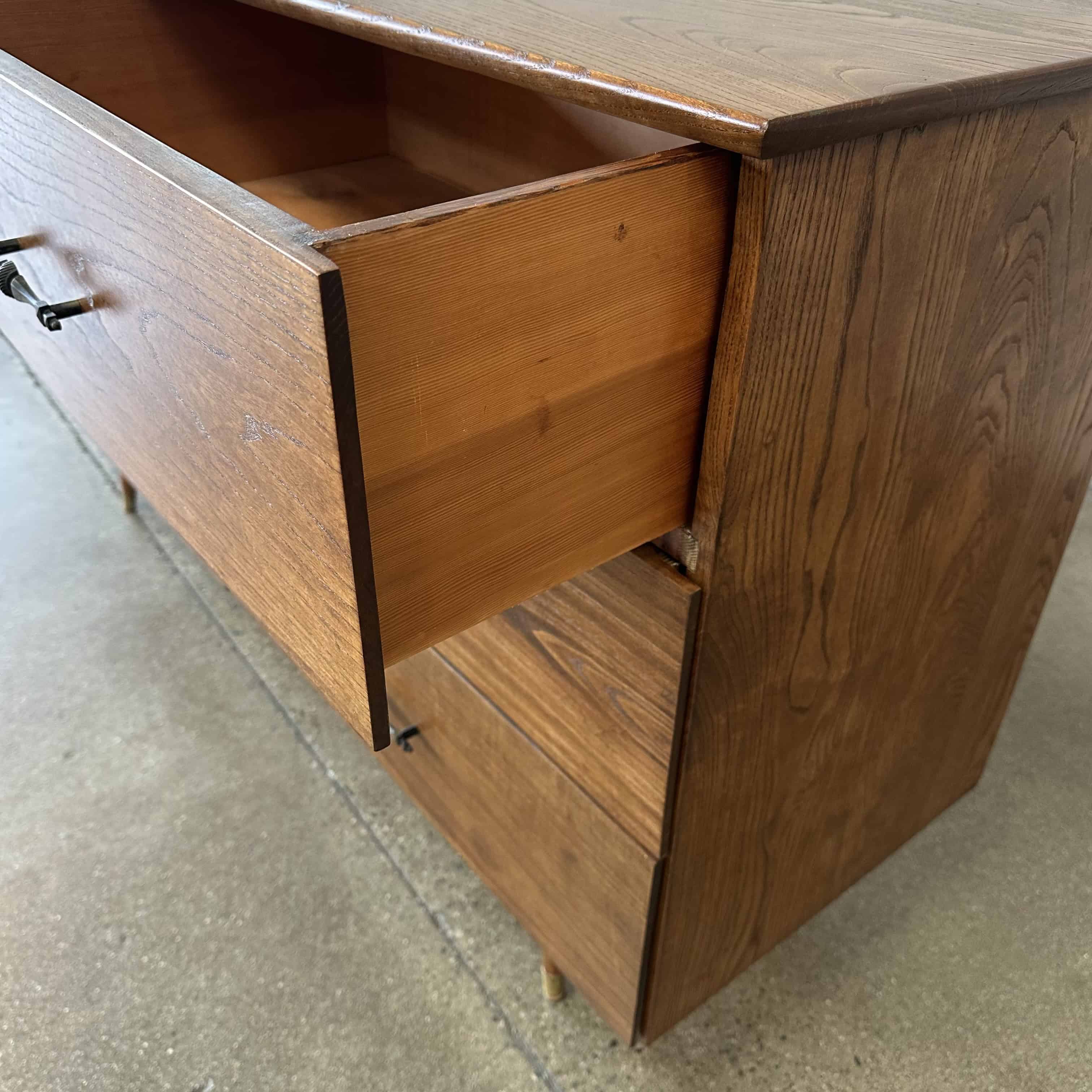 Mid Century 6 Drawer Solid Wood Dresser C. 1950's Mid Century 6 Drawer Solid Wood Dresser C. 1950's