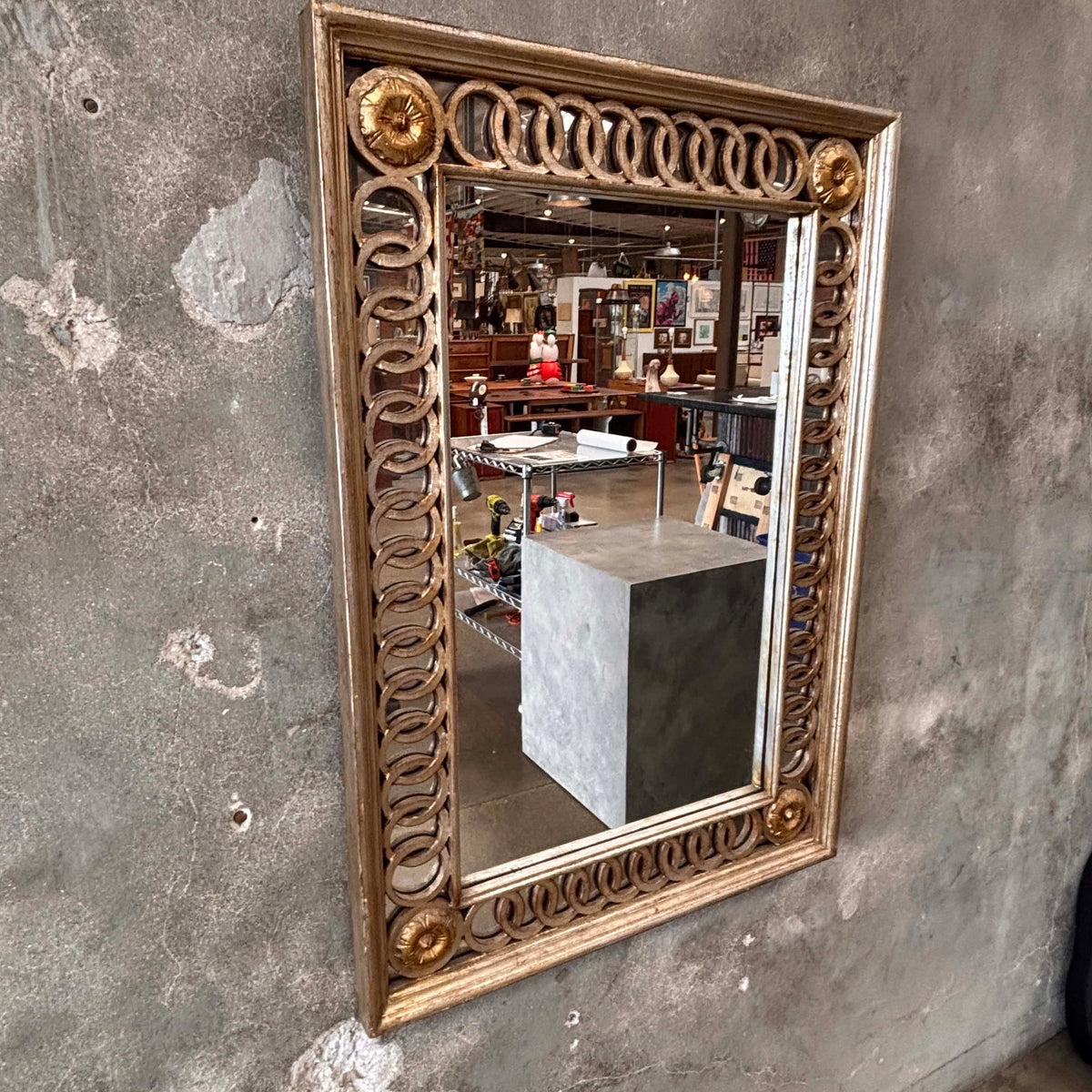 1970's Regency Gilded Mirror Imported from Italy, Sold by Broadway
