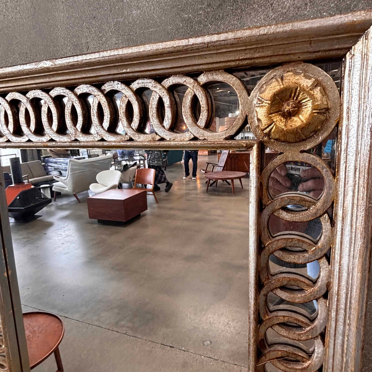 1970's Regency Gilded Mirror Imported from Italy, Sold by Broadway