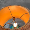 1970's Pottery Lamp Bamboo w/ Original Shade