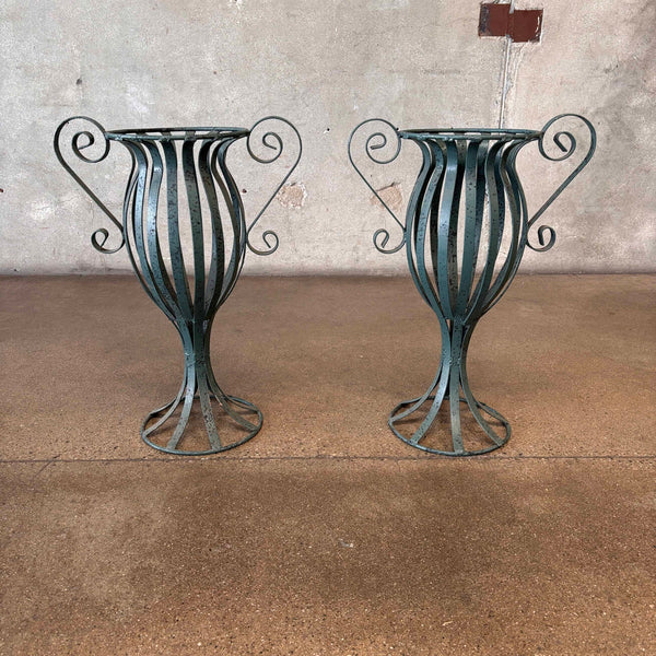 Pair of Vintage Decorative Iron Urns/Planters