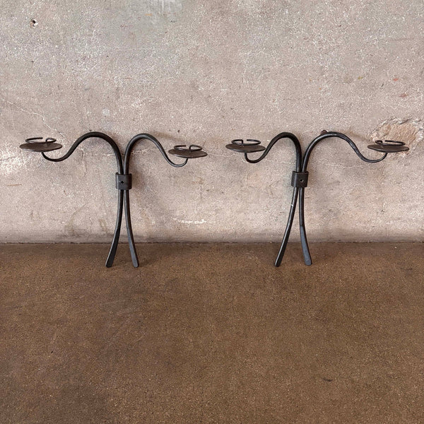 Pair of Wrought Iron Candle Sconces