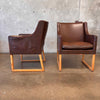 Pair of Mid Century Leather Chairs by Børge Mogenson