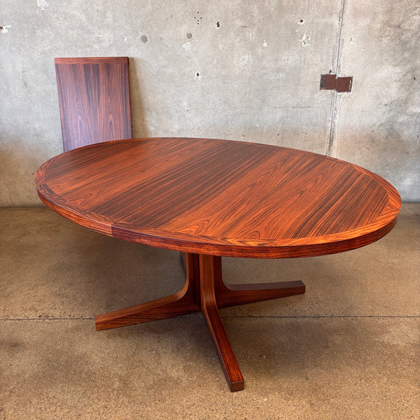 Vintage Danish Rosewood Dining Table w/ One Leaf Extension