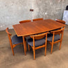 Vintage Lane Walnut Dining Table With Six Chairs & One Leaf - HOLD