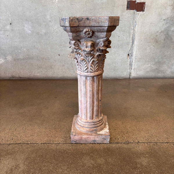 Vintage Composition Faux Corinthian Pedestal