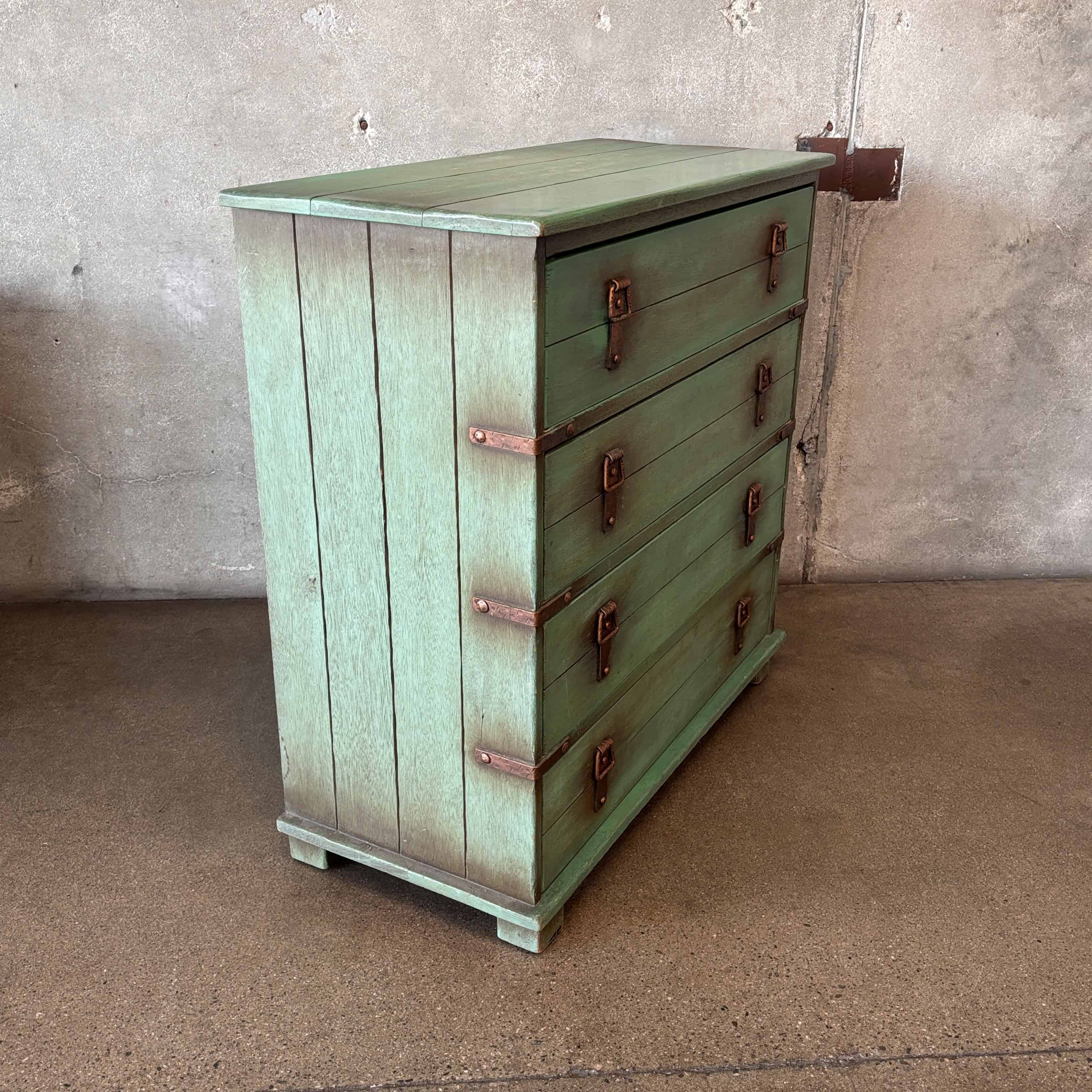 green and brown dresser SOLD Stunning MCM Dark Green Solid Wood Dresser
