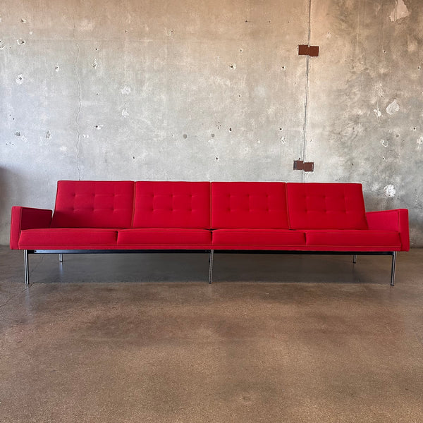 Ox Blood Red Extra Long Four Seater Modernica Split Rail Sofa