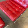 Cantoni Barcelona Style Red Leather Chair & Ottoman