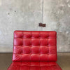 Cantoni Barcelona Style Red Leather Chair & Ottoman
