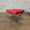 Cantoni Barcelona Style Red Leather Chair & Ottoman