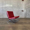 Cantoni Barcelona Style Red Leather Chair & Ottoman