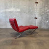 Cantoni Barcelona Style Red Leather Chair & Ottoman