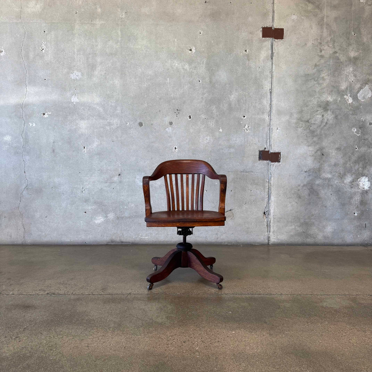 Antique Oak Desk Chair #1