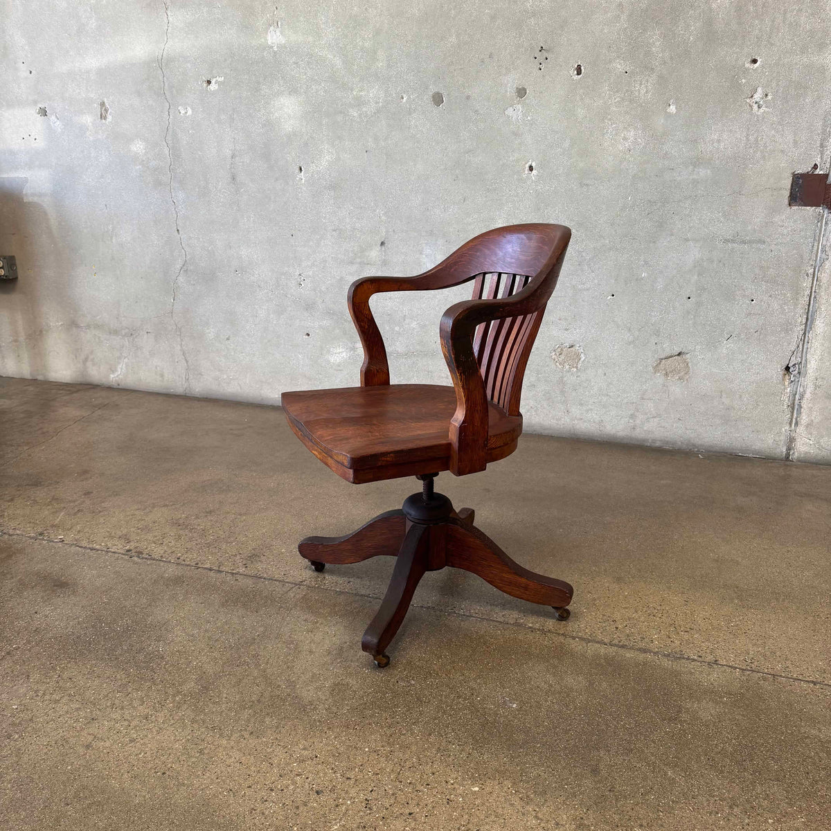 Antique Oak Desk Chair #1