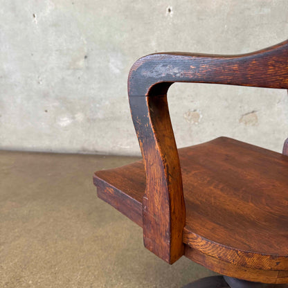 Antique Oak Desk Chair #1