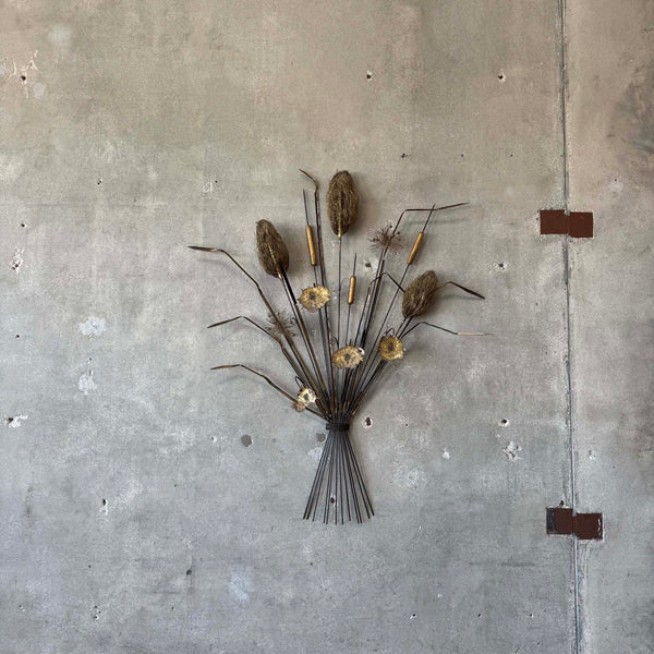 Vintage Torch Cut Cat Tails Sculpture - 1970s