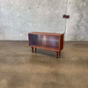 Danish Modern Glass & Teak Shelf Cabinet