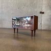 Danish Modern Glass & Teak Shelf Cabinet
