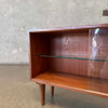 Danish Modern Glass & Teak Shelf Cabinet