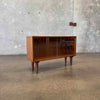 Danish Modern Glass & Teak Shelf Cabinet